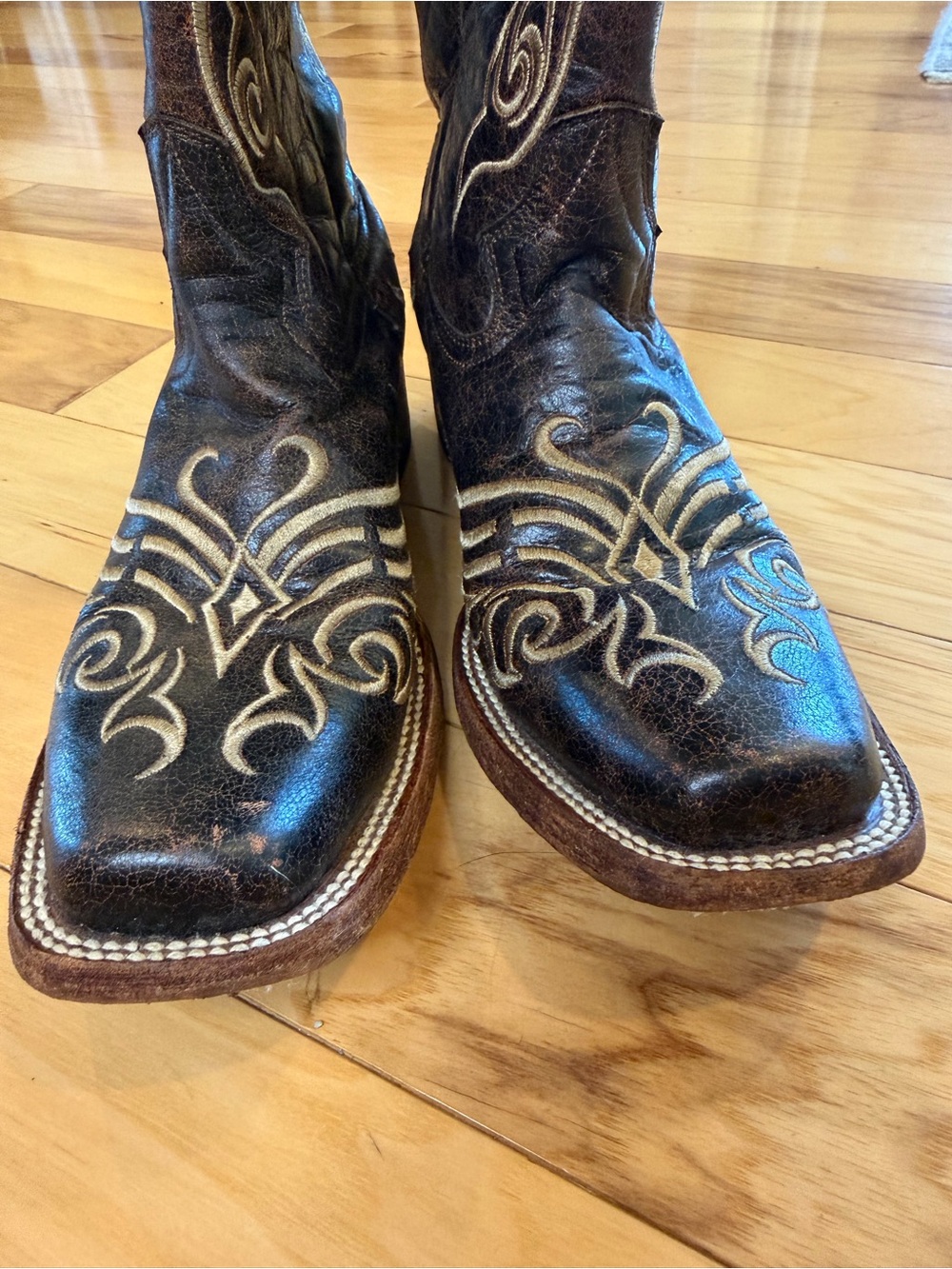 Circle G by Corral Distressed Leather Embroidered Western Boots 7.5M L5058 - Picture 5 of 11